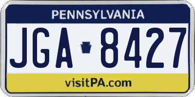 PA license plate JGA8427