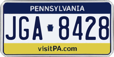 PA license plate JGA8428