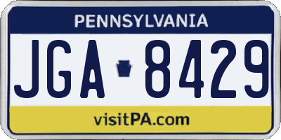 PA license plate JGA8429