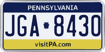 PA license plate JGA8430