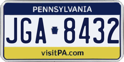 PA license plate JGA8432