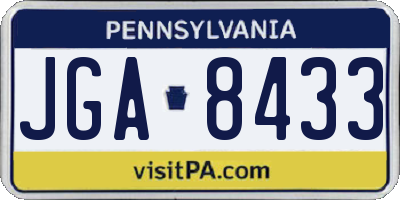 PA license plate JGA8433