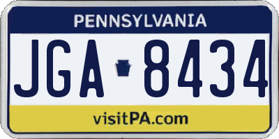 PA license plate JGA8434