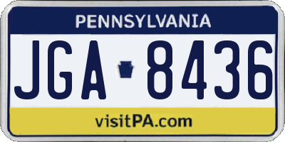 PA license plate JGA8436