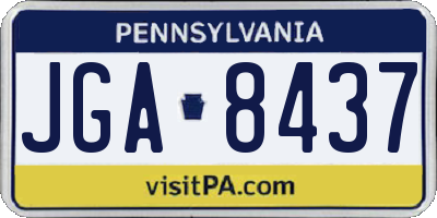 PA license plate JGA8437