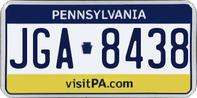 PA license plate JGA8438