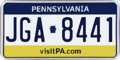 PA license plate JGA8441
