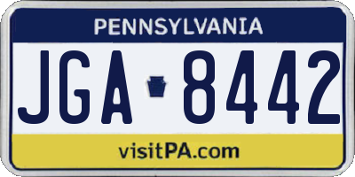 PA license plate JGA8442