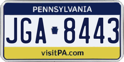 PA license plate JGA8443