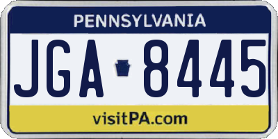PA license plate JGA8445