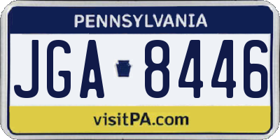 PA license plate JGA8446