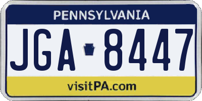 PA license plate JGA8447