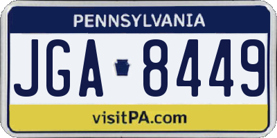 PA license plate JGA8449
