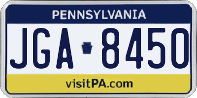 PA license plate JGA8450