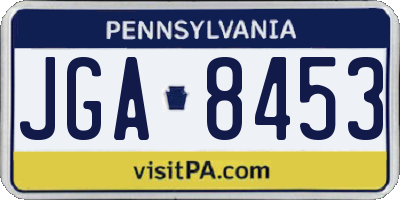 PA license plate JGA8453