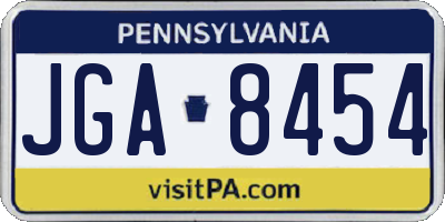 PA license plate JGA8454