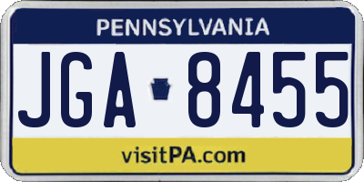 PA license plate JGA8455