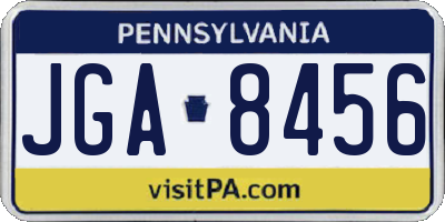 PA license plate JGA8456