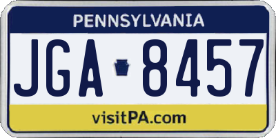 PA license plate JGA8457