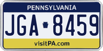 PA license plate JGA8459
