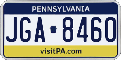 PA license plate JGA8460