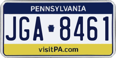 PA license plate JGA8461