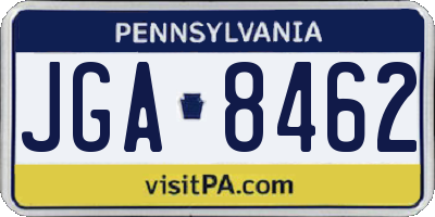 PA license plate JGA8462