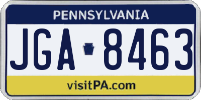 PA license plate JGA8463