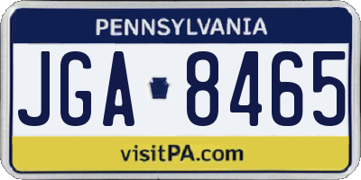 PA license plate JGA8465