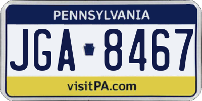 PA license plate JGA8467