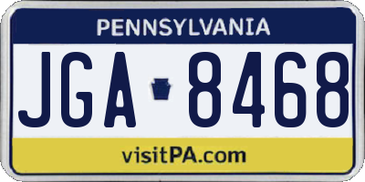 PA license plate JGA8468