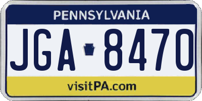 PA license plate JGA8470