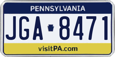 PA license plate JGA8471