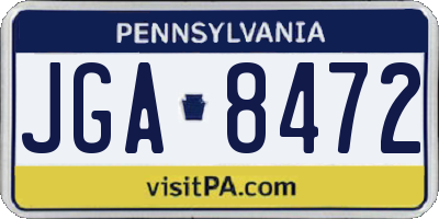 PA license plate JGA8472