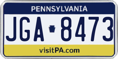 PA license plate JGA8473