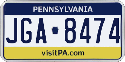 PA license plate JGA8474