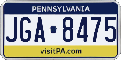 PA license plate JGA8475