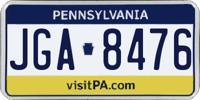 PA license plate JGA8476