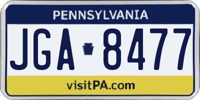 PA license plate JGA8477