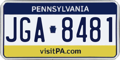 PA license plate JGA8481