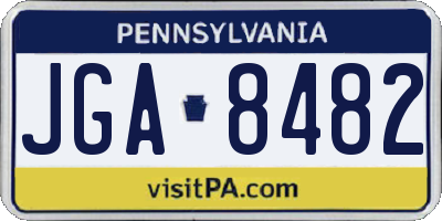 PA license plate JGA8482