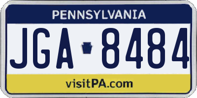 PA license plate JGA8484