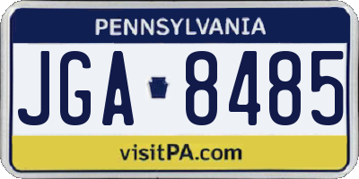 PA license plate JGA8485