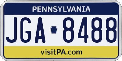 PA license plate JGA8488