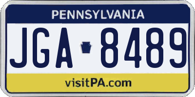 PA license plate JGA8489