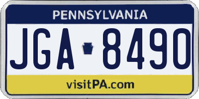 PA license plate JGA8490