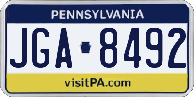 PA license plate JGA8492