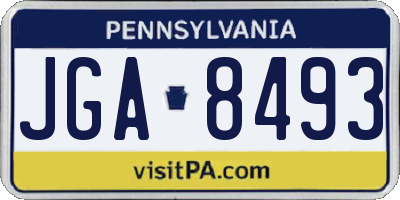 PA license plate JGA8493
