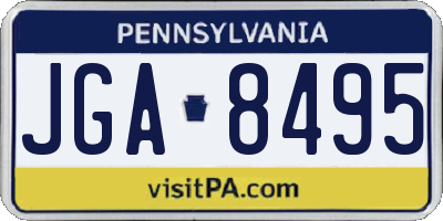 PA license plate JGA8495