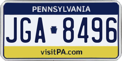 PA license plate JGA8496